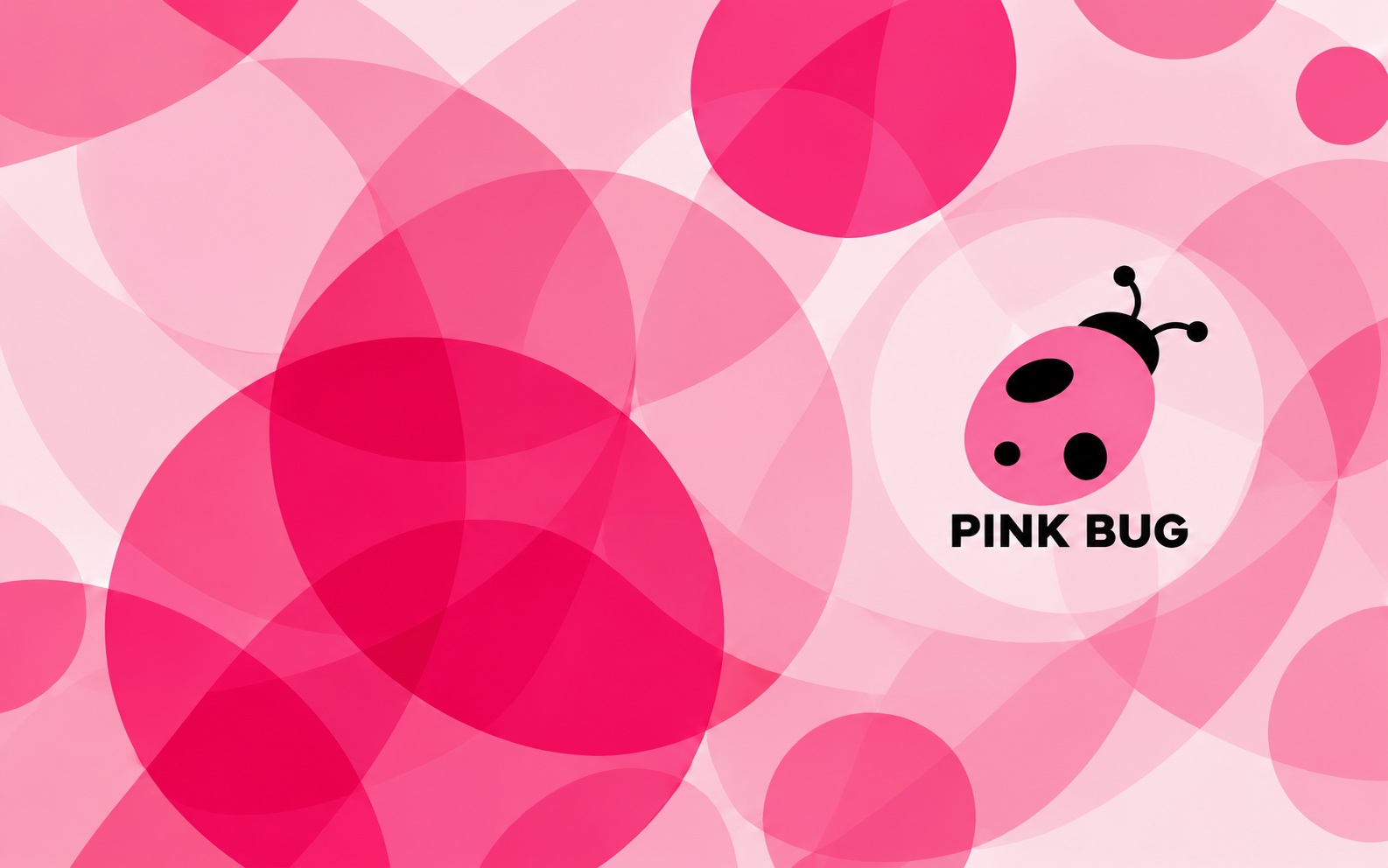 PINK BUG identity with overlapping translucent pink circles