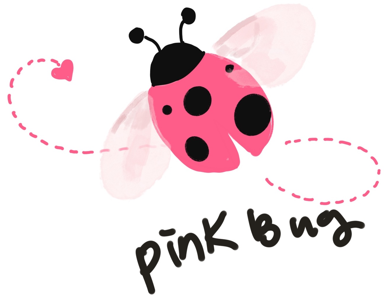 My original flying PINK BUG character drawing